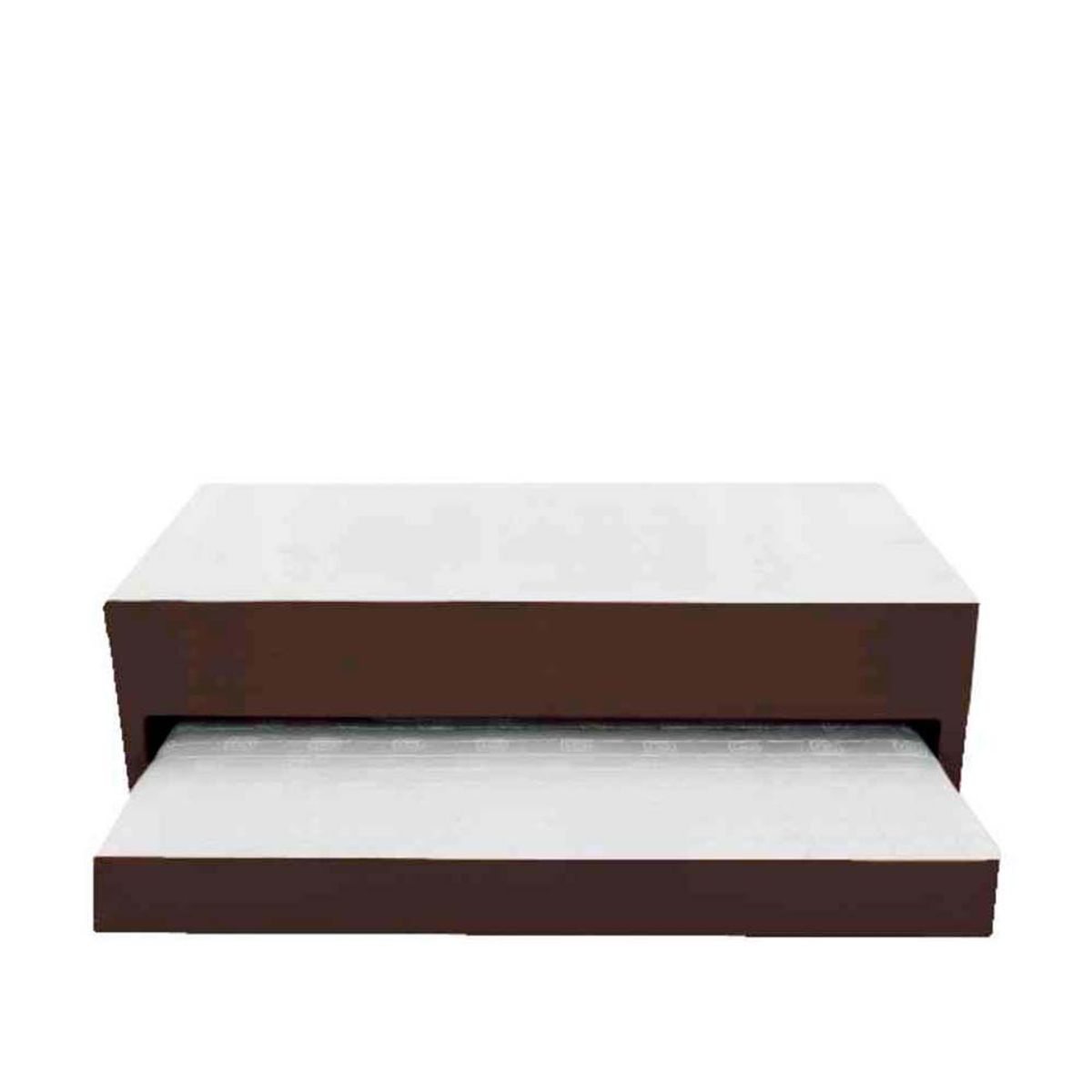 MAGIC CLASS - BASE CAMA NIDO DÚPLEX + COLCHONES INC 90X190 ECOCUERO CAFÉ