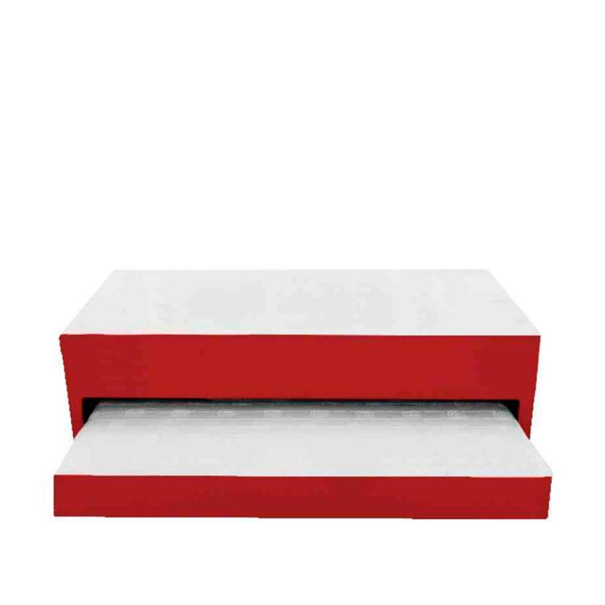 MAGIC CLASS - BASE CAMA NIDO DÚPLEX + COLCHONES INC90X190 ECOCUERO ROJO