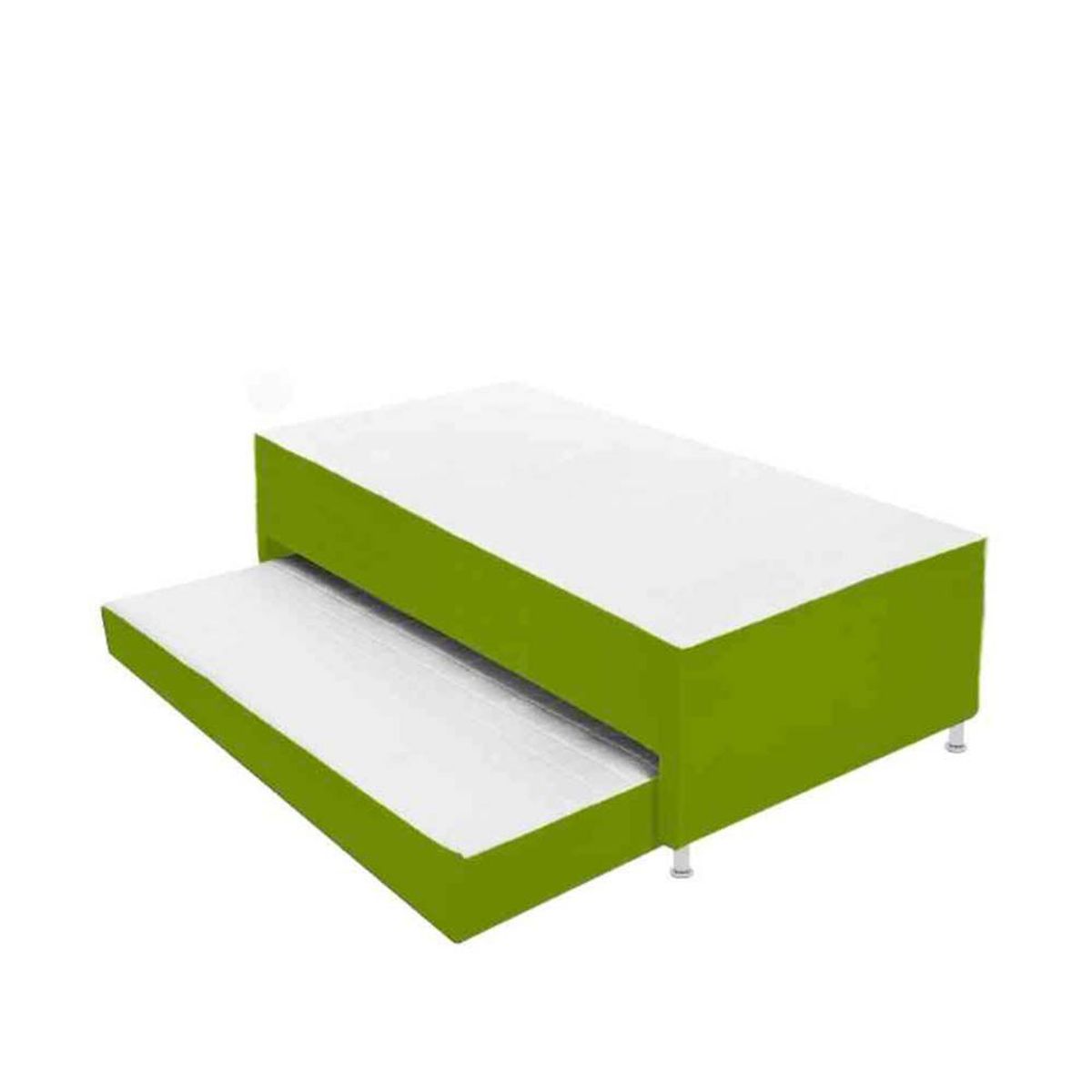 MAGIC CLASS - BASE CAMA NIDO DÚPLEX + COLCHONES INC90X190 ECOCUERO VERDE