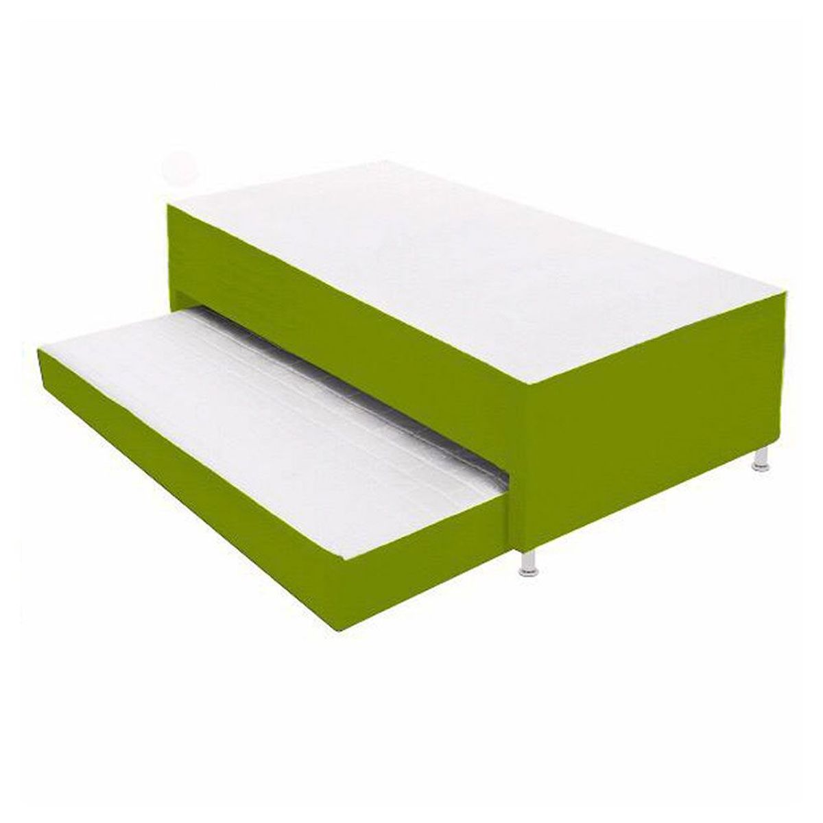 MAGIC CLASS - BASE CAMA NIDO DÚPLEX + COLCHONES INC90X190 ECOCUERO VERDE