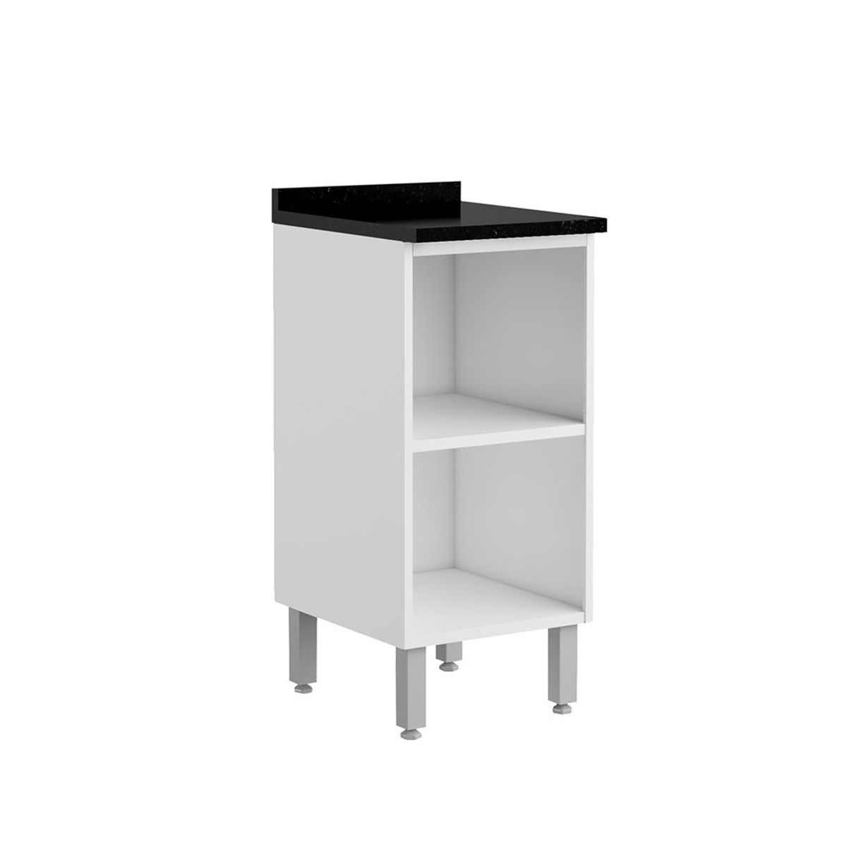 BERTOLINI - Mueble inferior Multiuso de cocina en acero 40cm 1 puerta Blanco