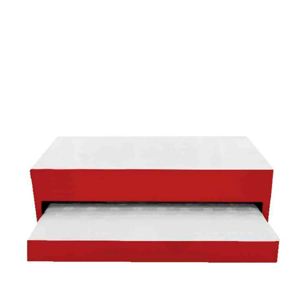 MAGIC CLASS - BASE CAMA NIDO DÚPLEX + COLCHONES INC90X190 MICROFIBRA ROJO