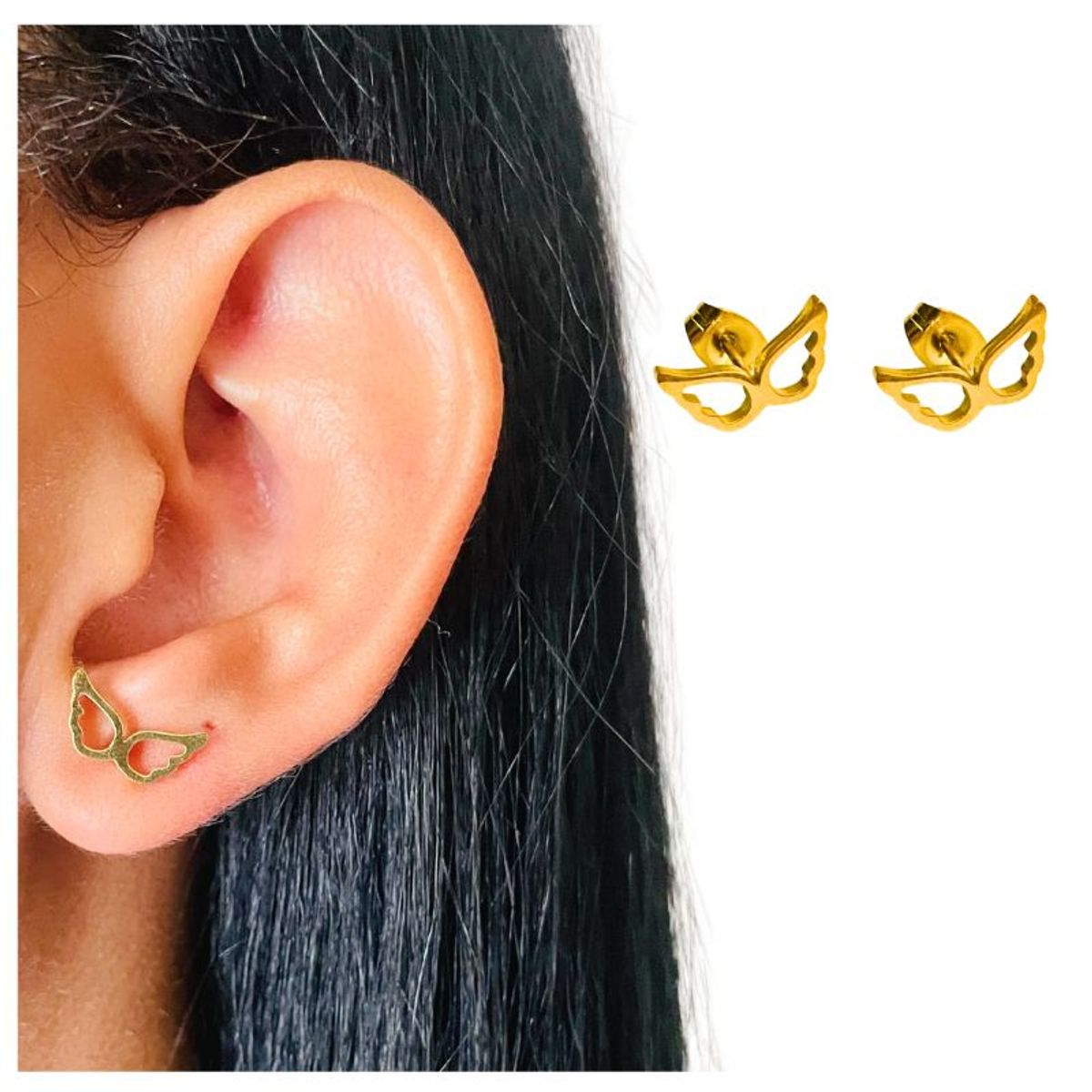ACCESORIOS DE EVA - Aretes en Acero Inoxidable para Mujer Milagros