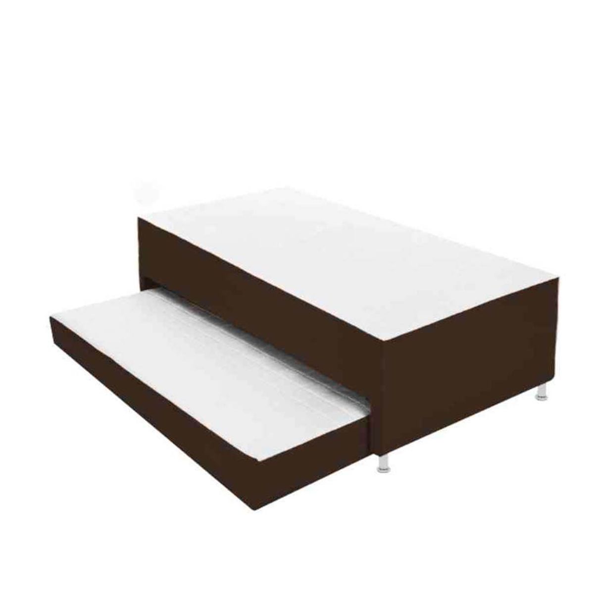 MAGIC CLASS - BASE CAMA NIDO DÚPLEX + COLCHONES INC140X190 ECOCUERO CAFÉ