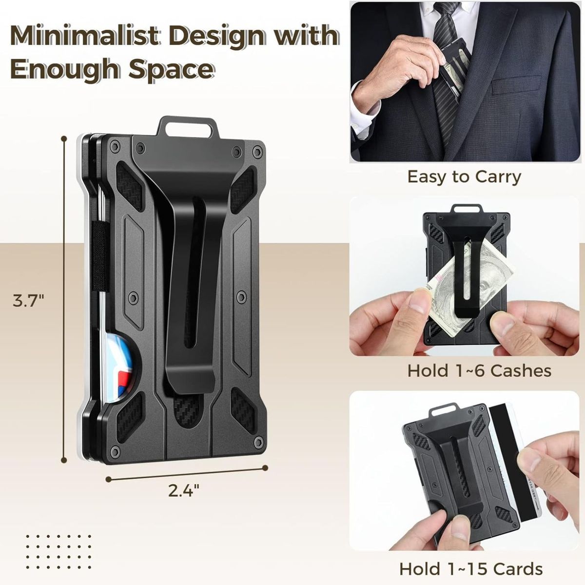 GENERICO - Billetera de seguridad cartera bloqueo RFID porta tarjetas