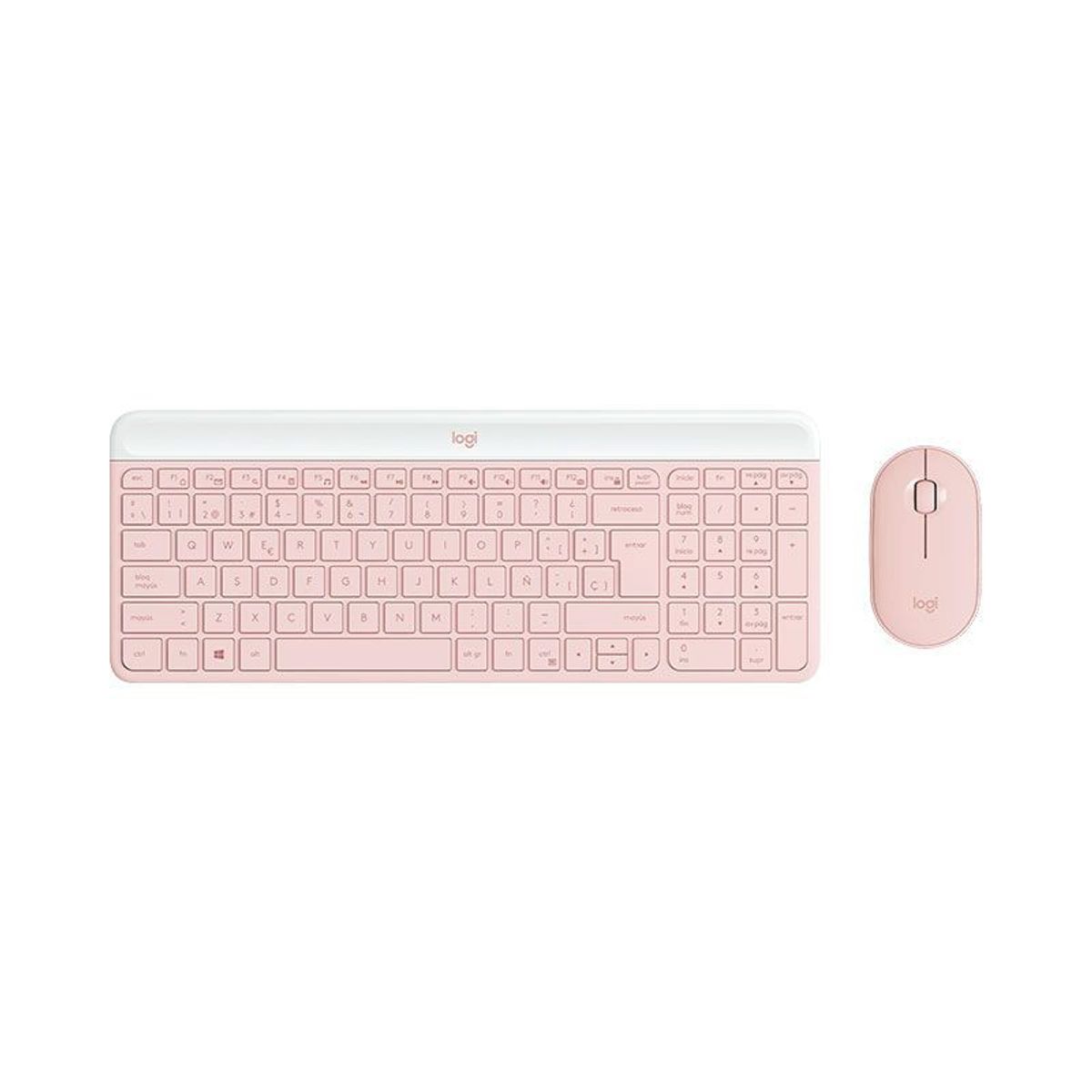 LOGITECH - Combo Inalámbrico Logitech Mk470 Slim Teclado Y Mouse Rosado