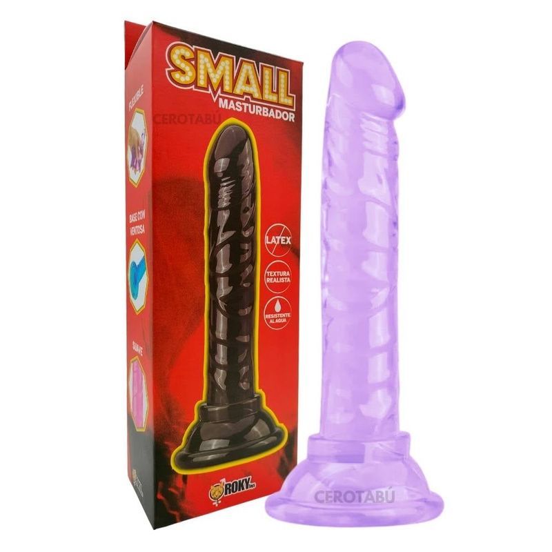 GENERICO - Dildo Consolador Texturizado Adherente 15 cm Juguete Sexual Morado