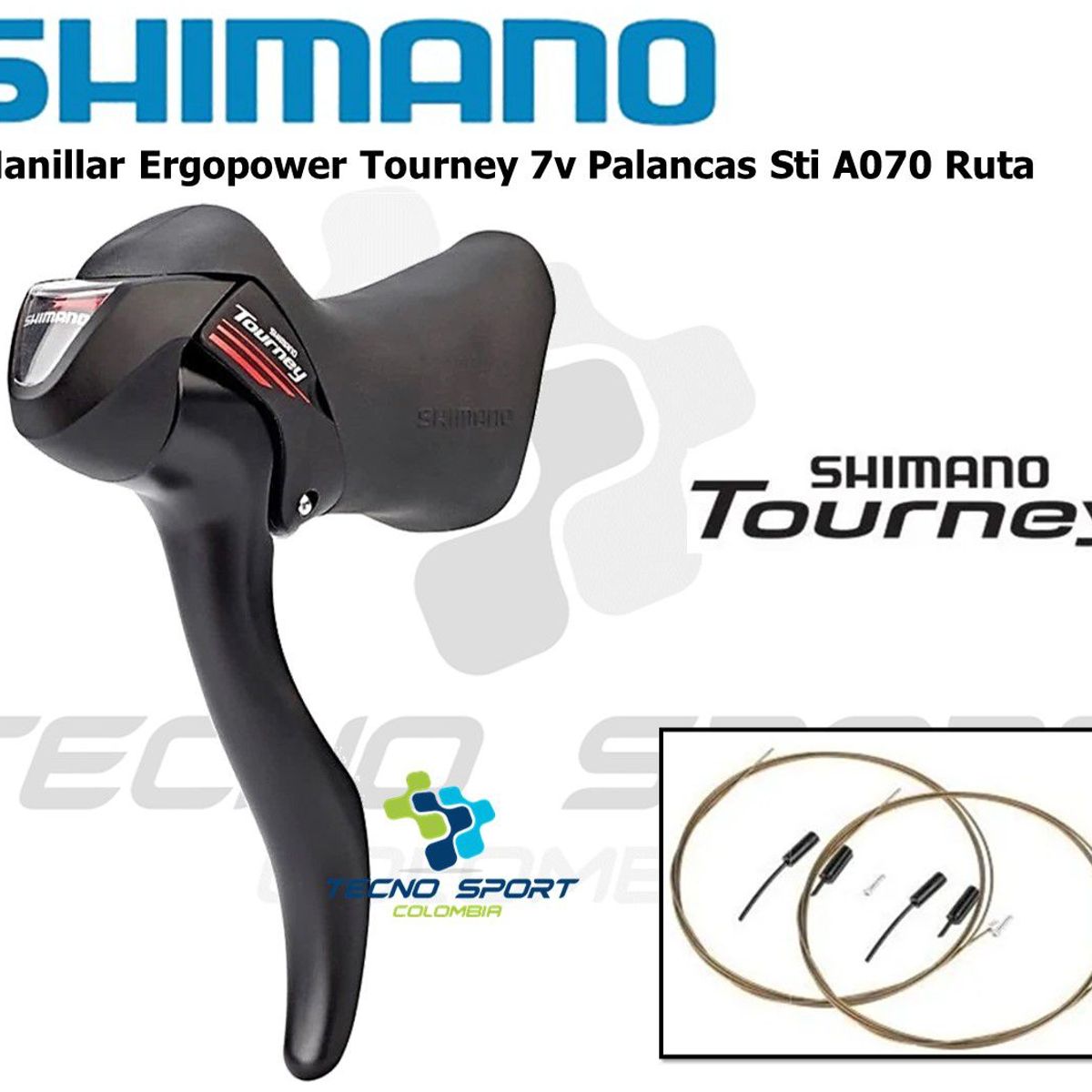 SHIMANO - Manillar Shimano Ergopower Tourney 7v Palancas Sti A070 Ruta