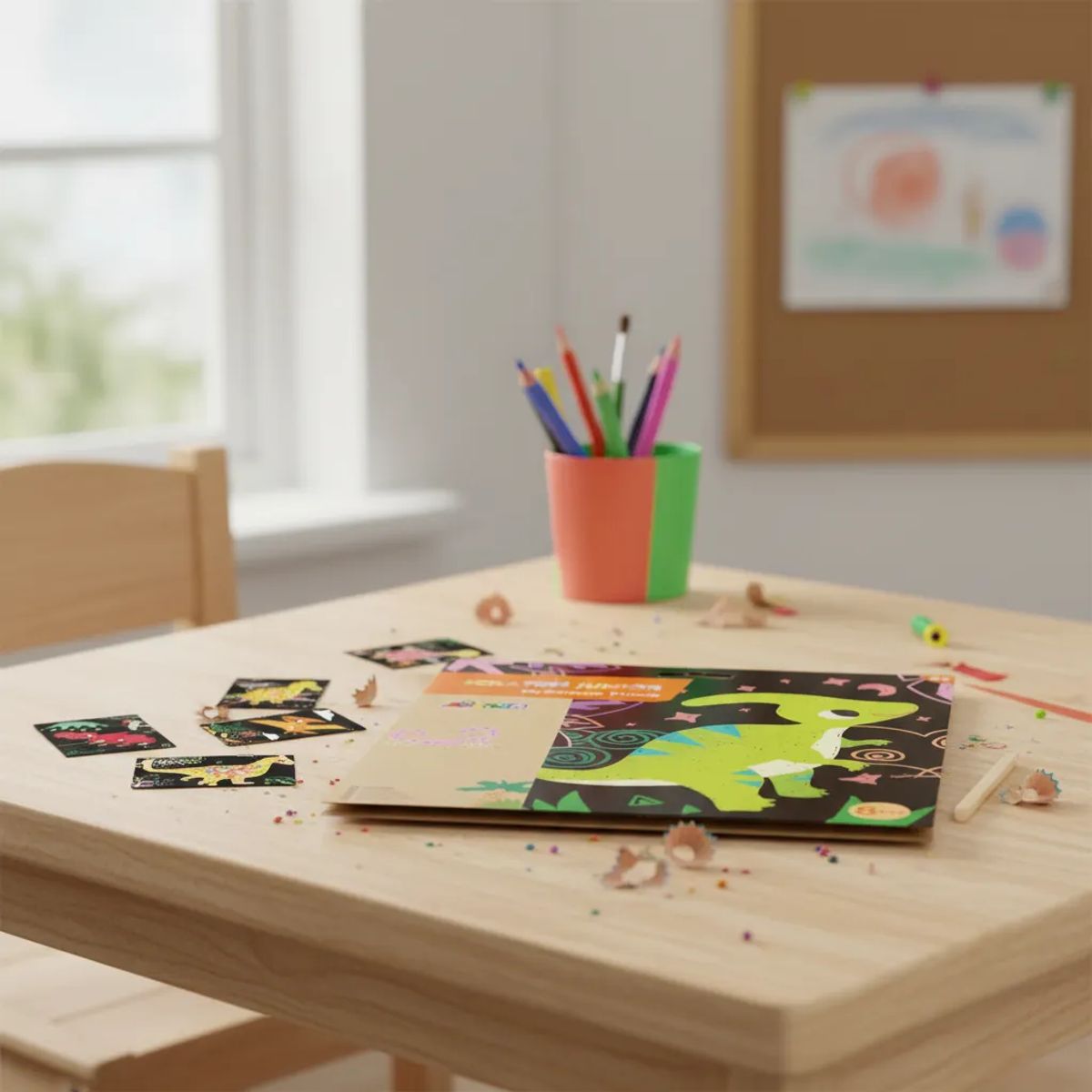 JUGANDO Y EDUCANDO - Set De Arte Para Raspar Dinosaurio Actividades Niños Y Niñas