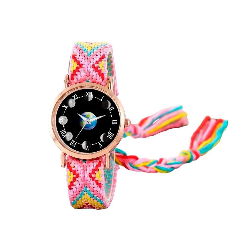 DAYOSHOP - Reloj Luna Fase Lunar Dorado Tejido Artesanal Mujer+ Estuche