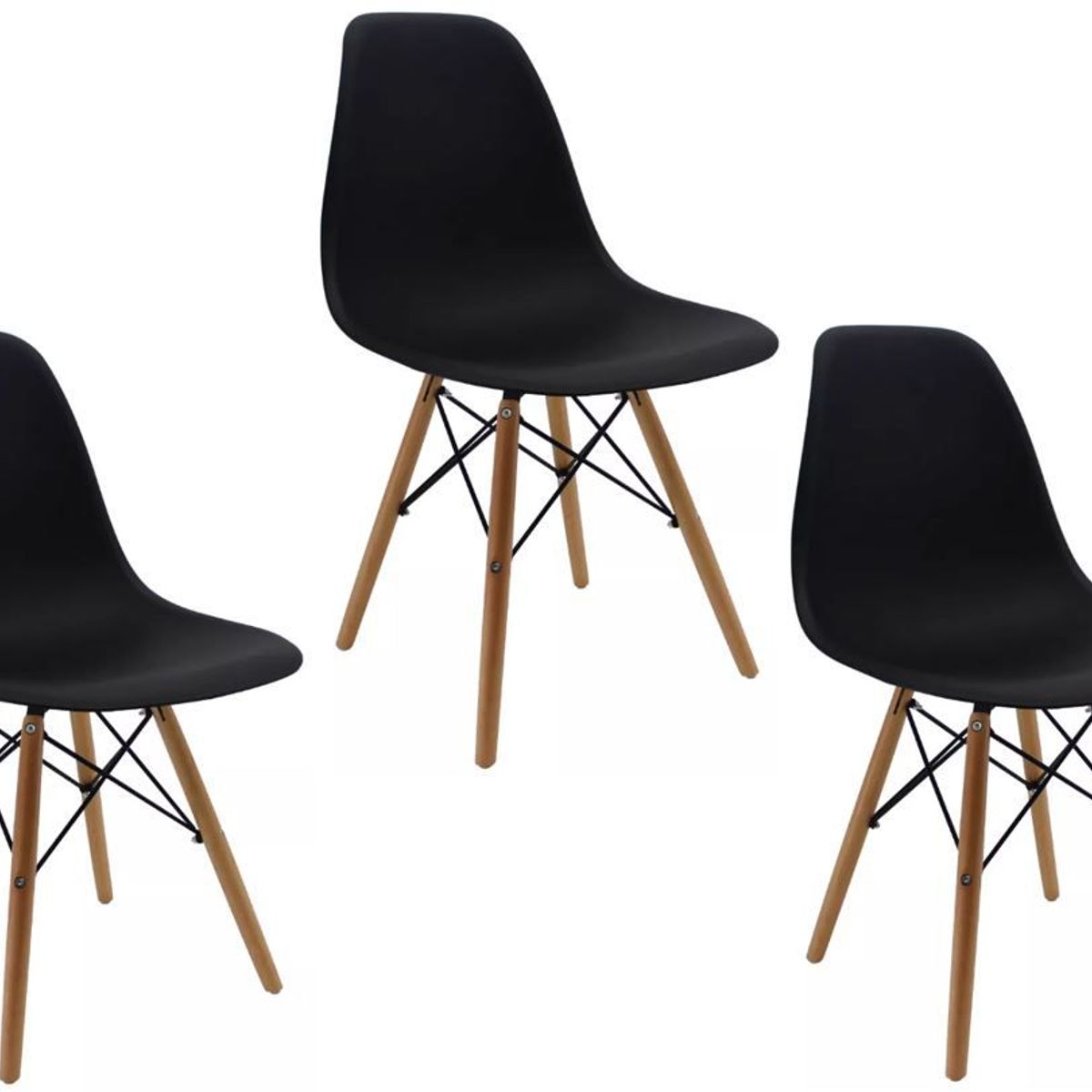 MOBLIHOUSE - Set X3 Silla Minimalista Eames Para Comedores Restaurantes y Cocinas