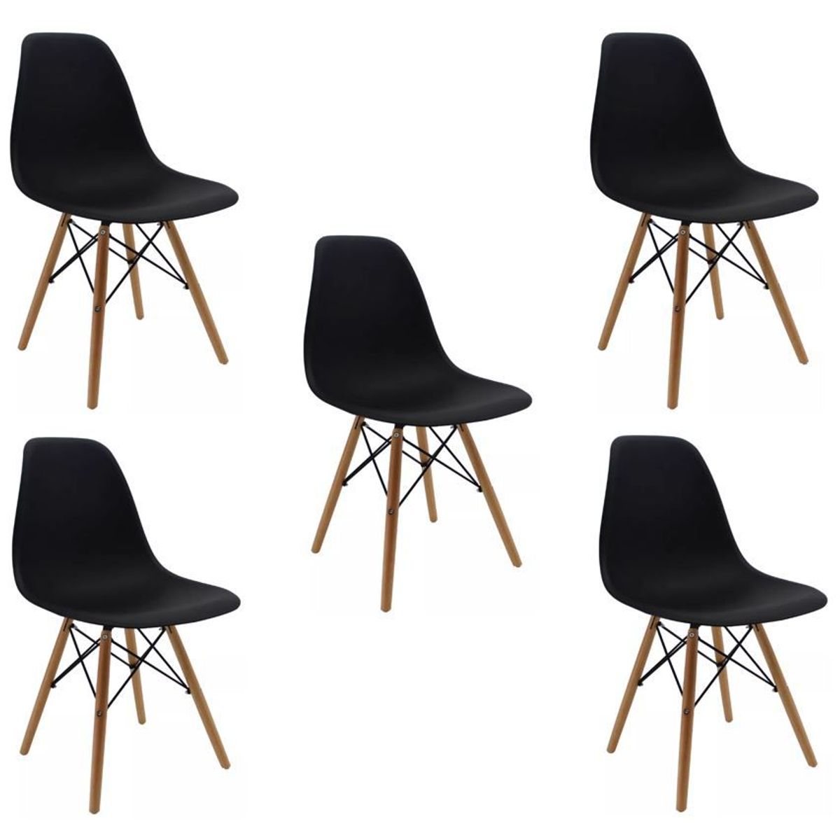 MOBLIHOUSE - Set X5 Silla Minimalista Eames Para Comedores Restaurantes y Cocinas