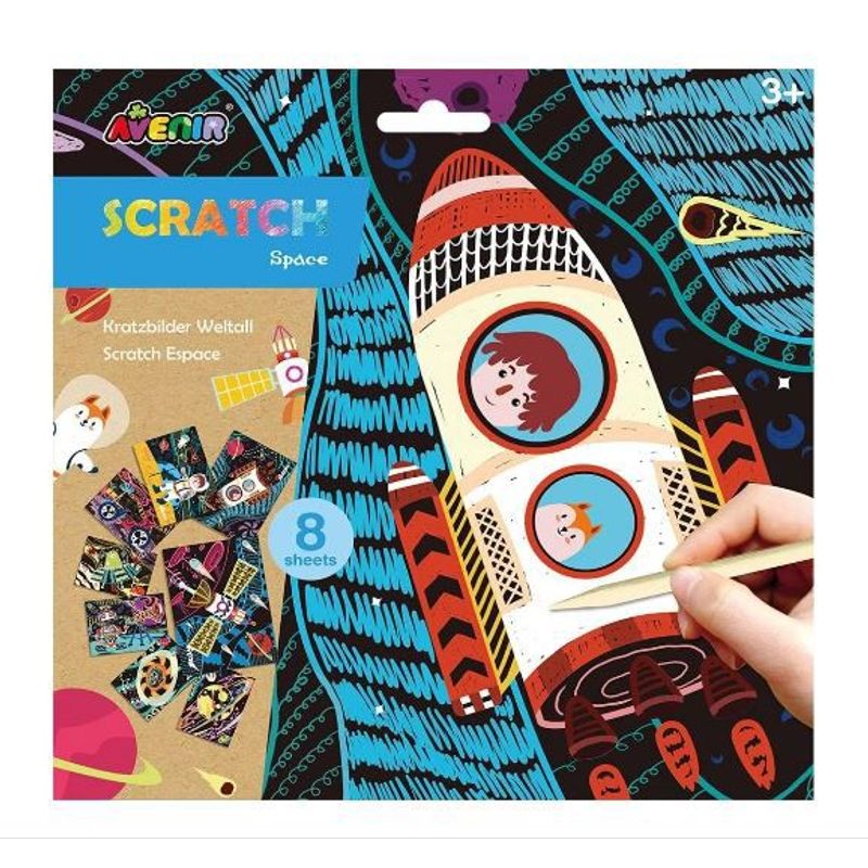 JUGANDO Y EDUCANDO - Set De Arte Para Raspar El Espacio Actividades Niños Y Niñas