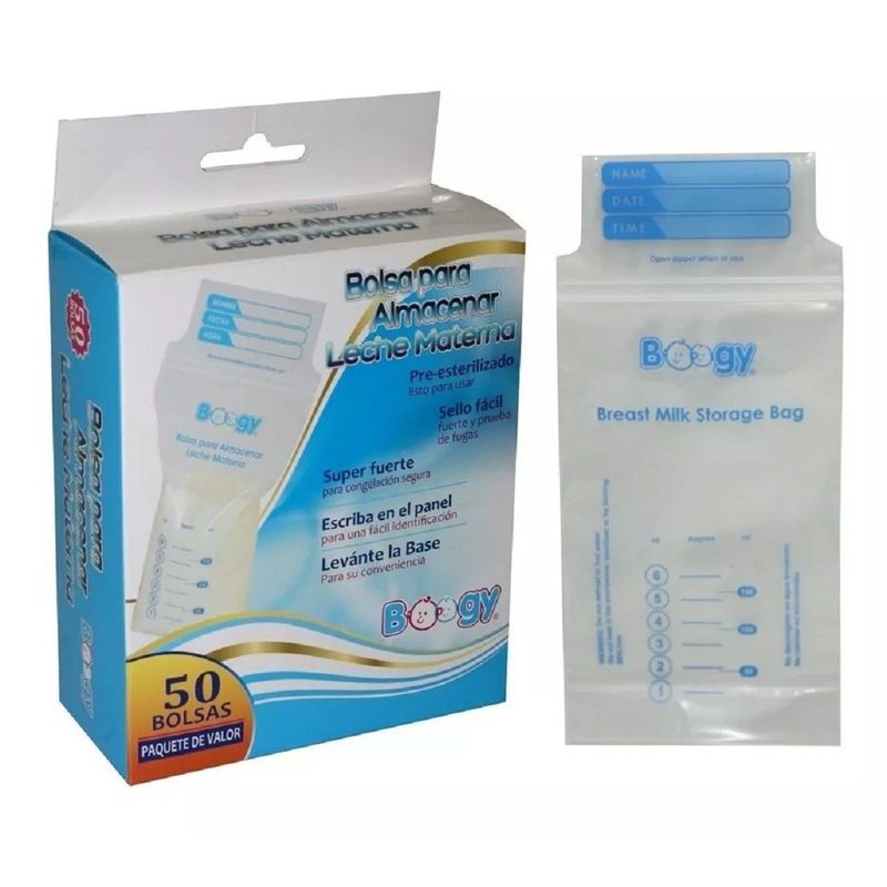 BOOGY - Bolsas Almacenamiento Banco Leche Bebe Infantil x 50 Boogy