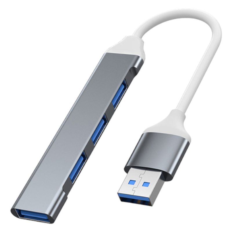 GENERICO - Hub multipuertos adaptador USB en aluminio 4 puertos multi usb-a