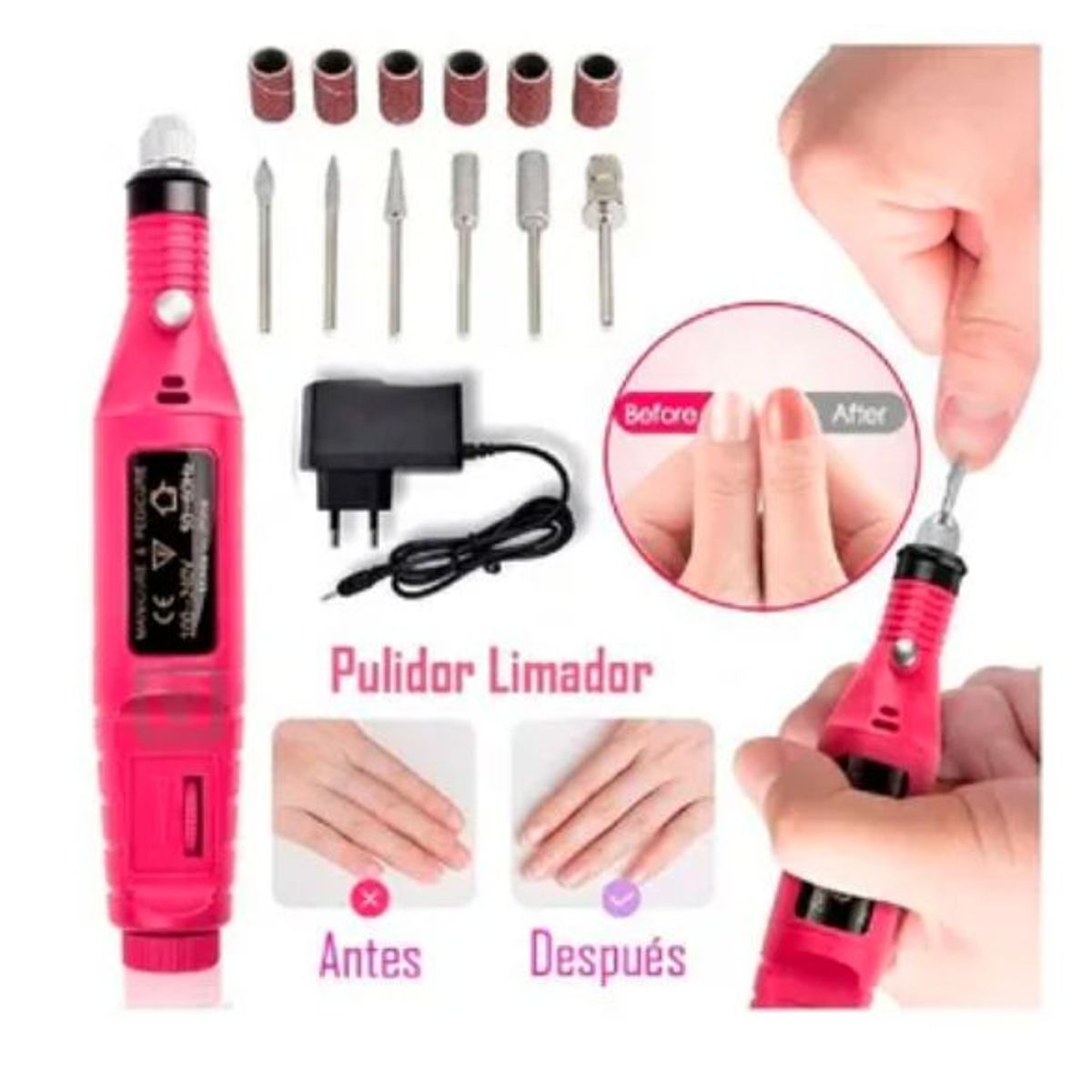 GENERICO - Combo de Lampara de Uñas 48W mas Pulidor de Uñas Drill
