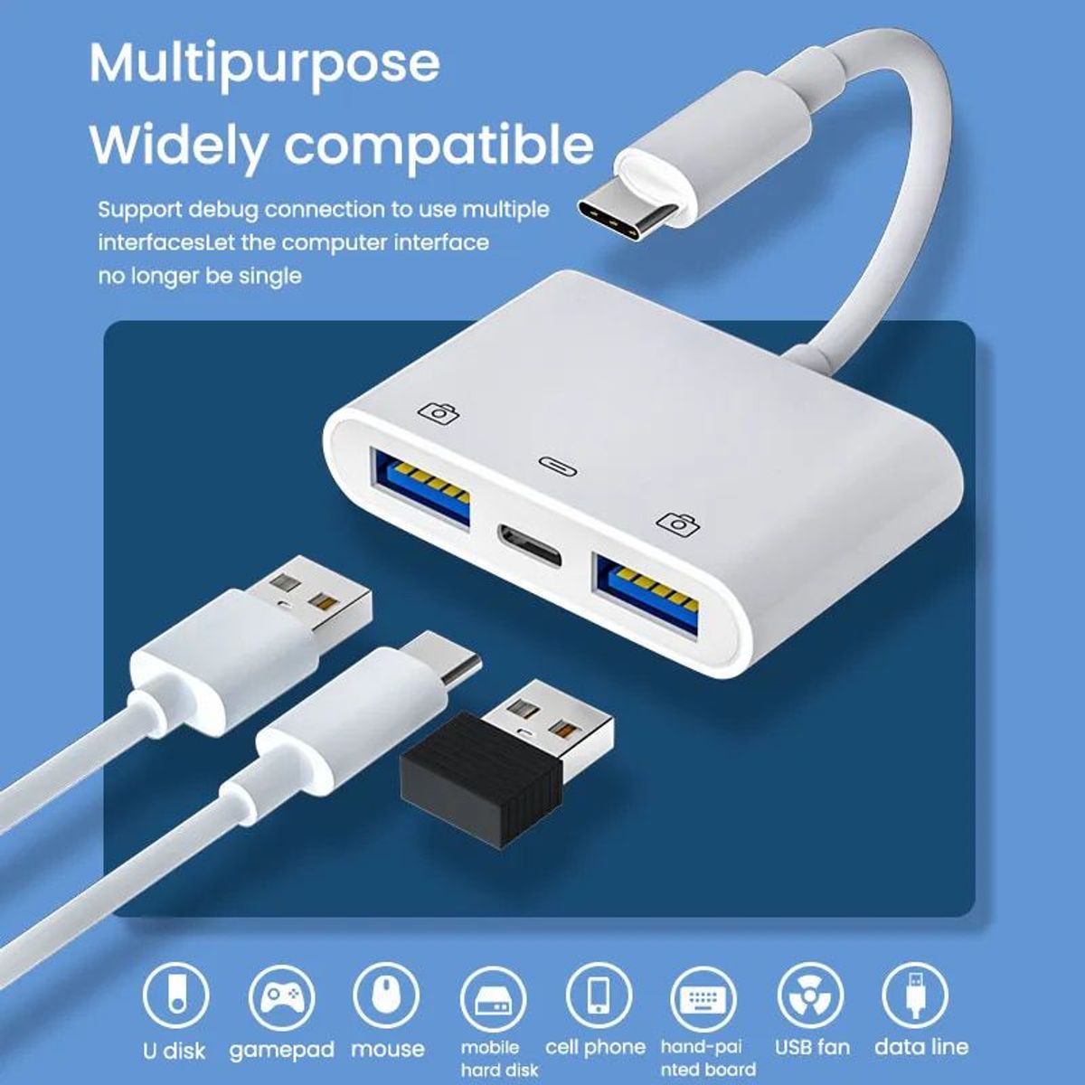 GENERICO - Adaptador usb c a usb otg pd para chromecast teléfono tablet