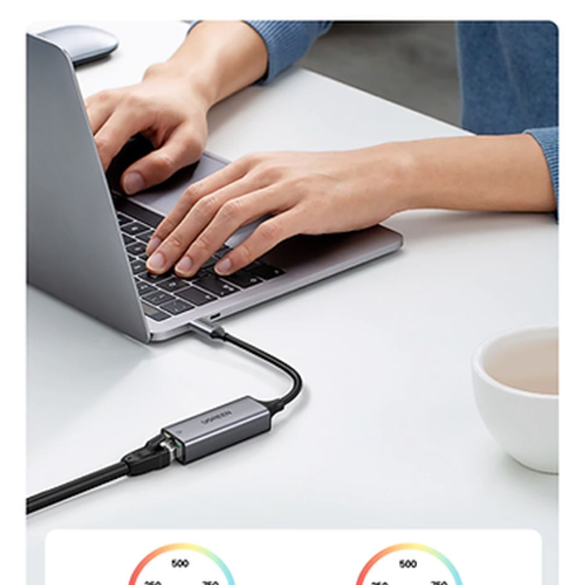 UGREEN - Adaptador de red ugreen usb-c a rj45 1000 Mbps para pc mac celular