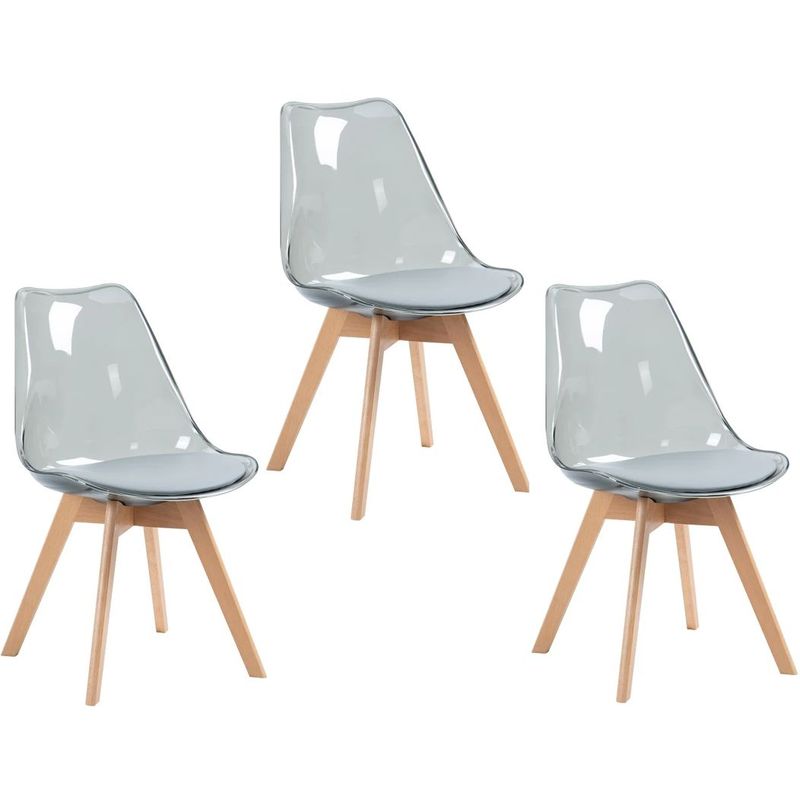 MOBLIHOUSE - Set X3 Silla De Comedor Moblihouse Eames Piel Sintetica