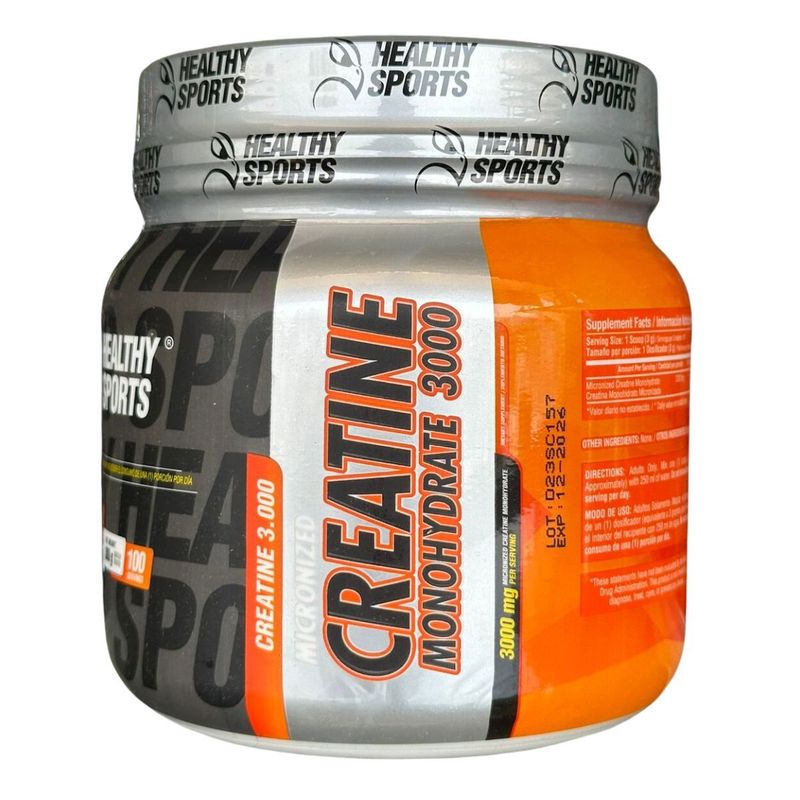 HEALTHY SPORTS - Creatina Monohidratada Micronizada 300gr 100 serv Healthy Sports