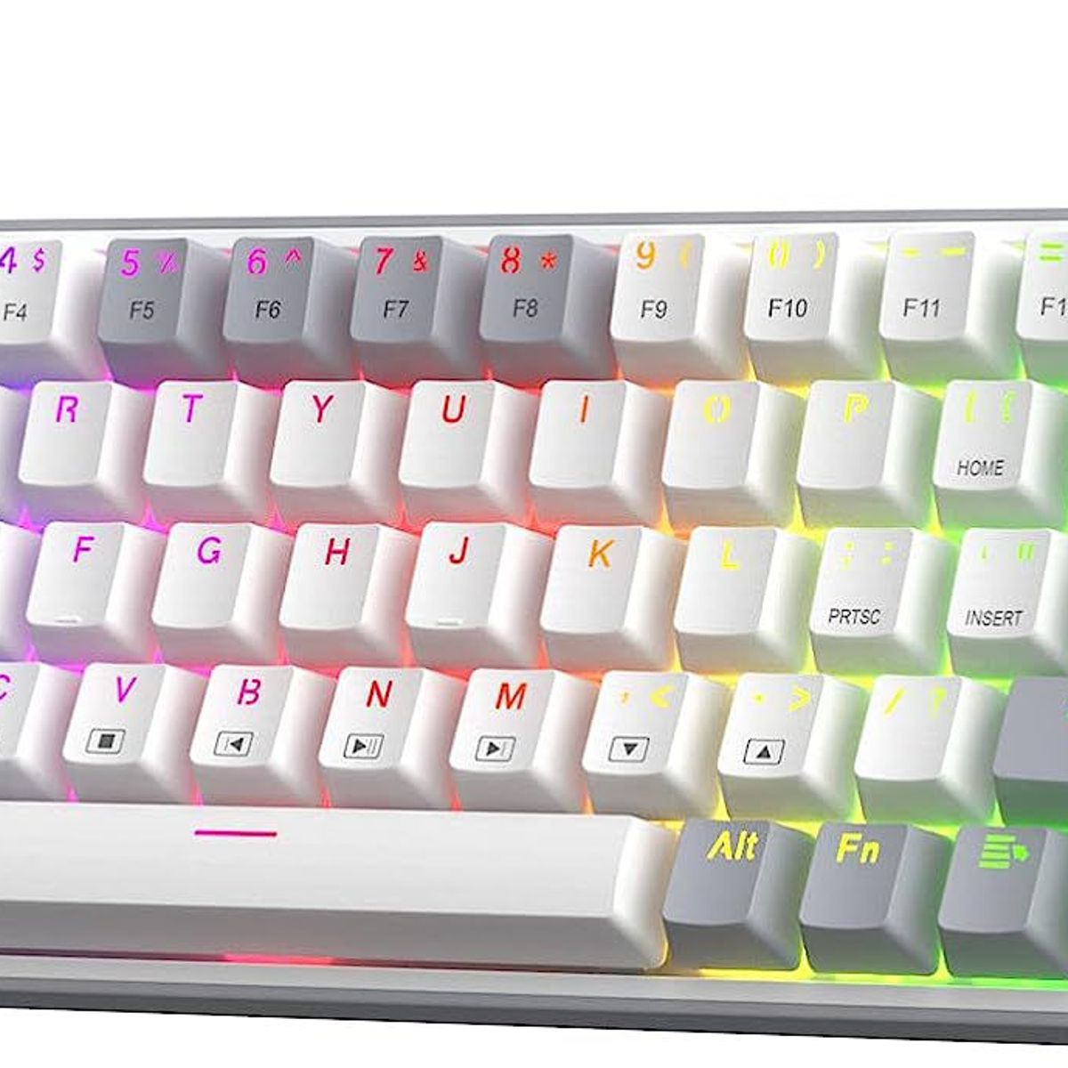 REDRAGON - Teclado Mecánico Gamer Redragon K631 WG Castor Gery Switches Rojos USD
