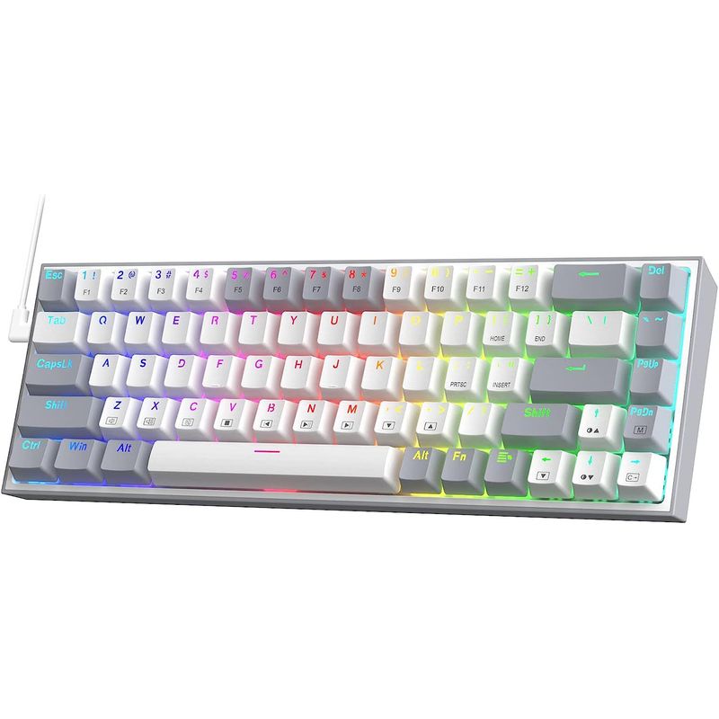 REDRAGON - Teclado Mecánico Gamer Redragon K631 WG Castor Gery Switches Rojos USD