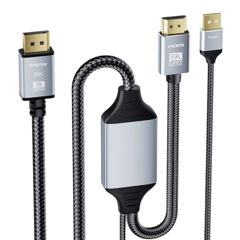 GENERICO - Cable Convertidor 8k Hdmi 21 A Displayport 14 Hasta 144 Hz 2M