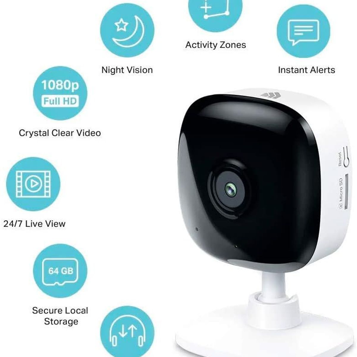 TP LINK - Camara de seguridad kasa smart ec60 HD 1080p Alexa y google