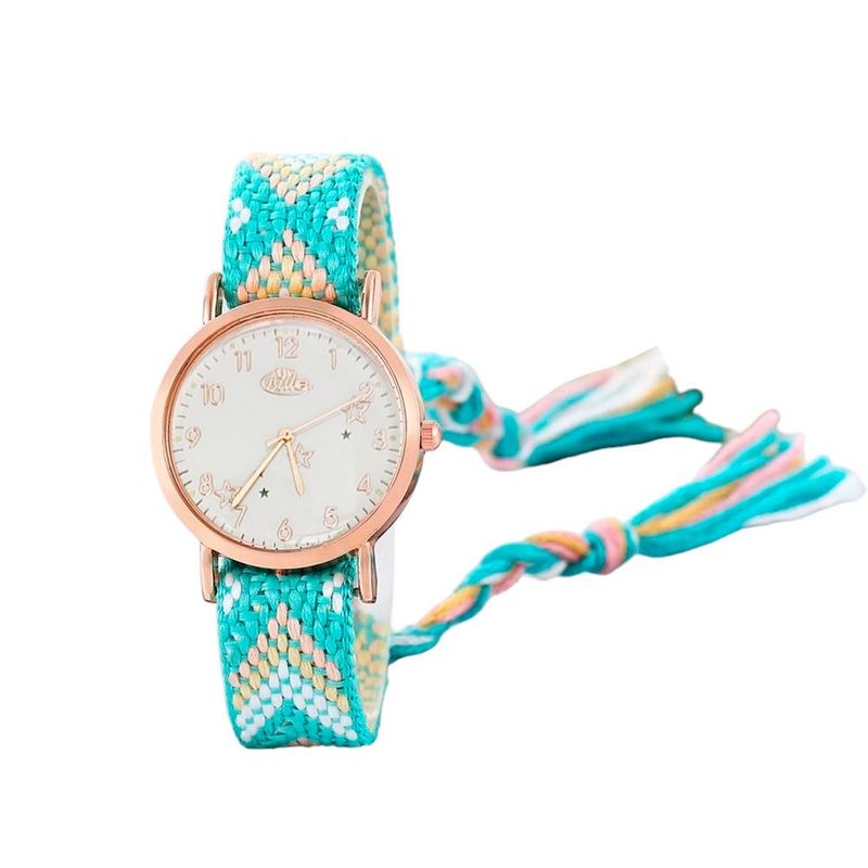 DAYOSHOP - Reloj Dorado Tejido Artesanal Mujer + Estuche