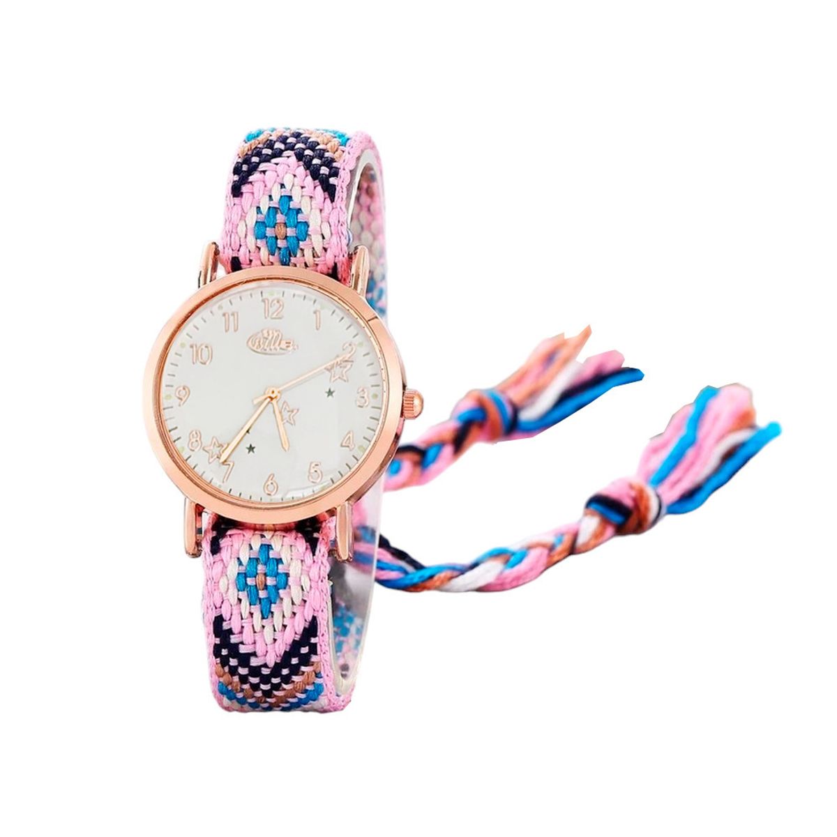 DAYOSHOP - Reloj Dorado Tejido Artesanal Mujer + Estuche