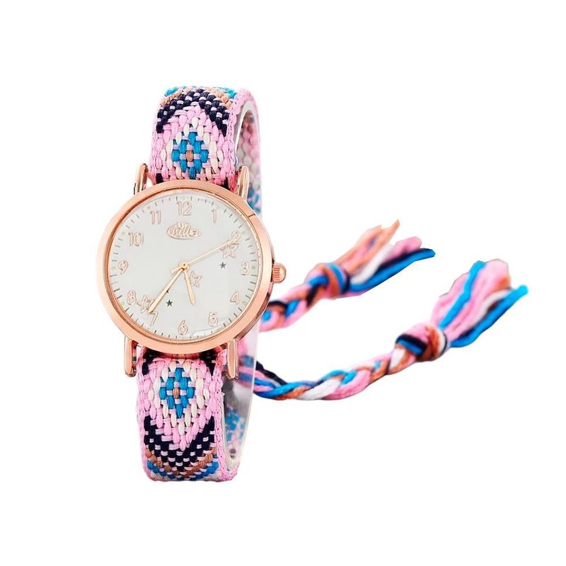 DAYOSHOP - Reloj Dorado Tejido Artesanal Mujer + Estuche