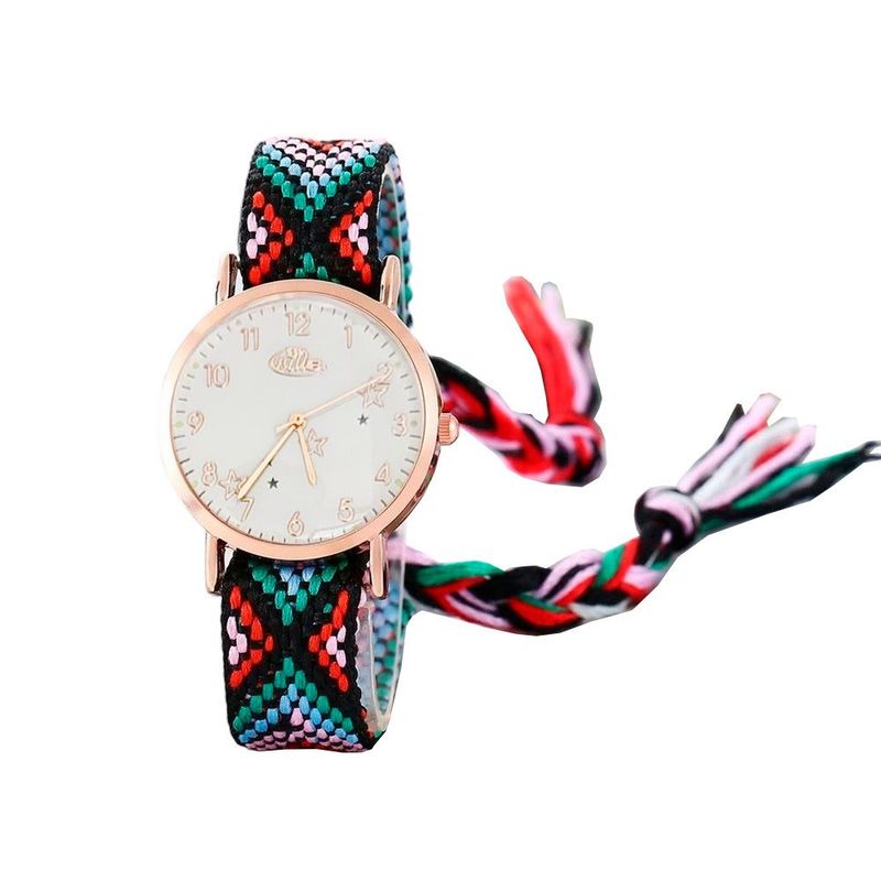 DAYOSHOP - Reloj Dorado Tejido Artesanal Mujer + Estuche