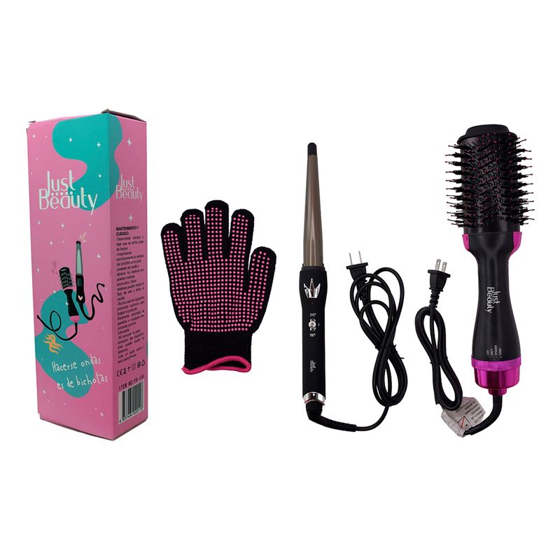 GENERICO - KIT CEPILLO SECADOR + RIZADORA  JUST BEAUTY