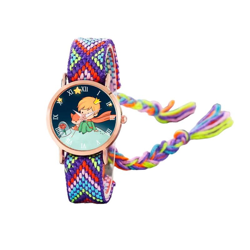 DAYOSHOP - Reloj Principito Dorado Tejido Artesanal Mujer + Estuche