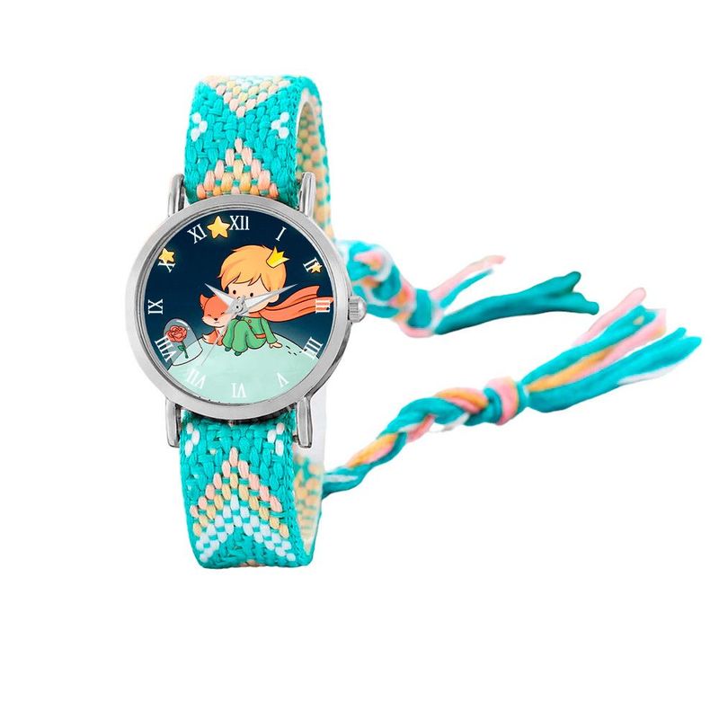 DAYOSHOP - Reloj Principito Zorrito Plateado Tejido Artesanal + Estuche