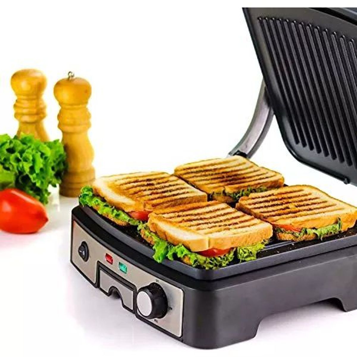 SANKEY - Sanduchera Panini Gourmet Acero Inoxidable Sankey