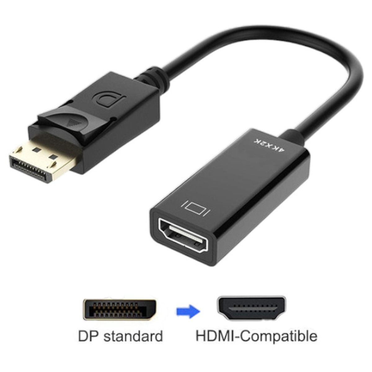 GENERICO - Convertidor adaptador dp displayport macho a hdmi hembra 4k
