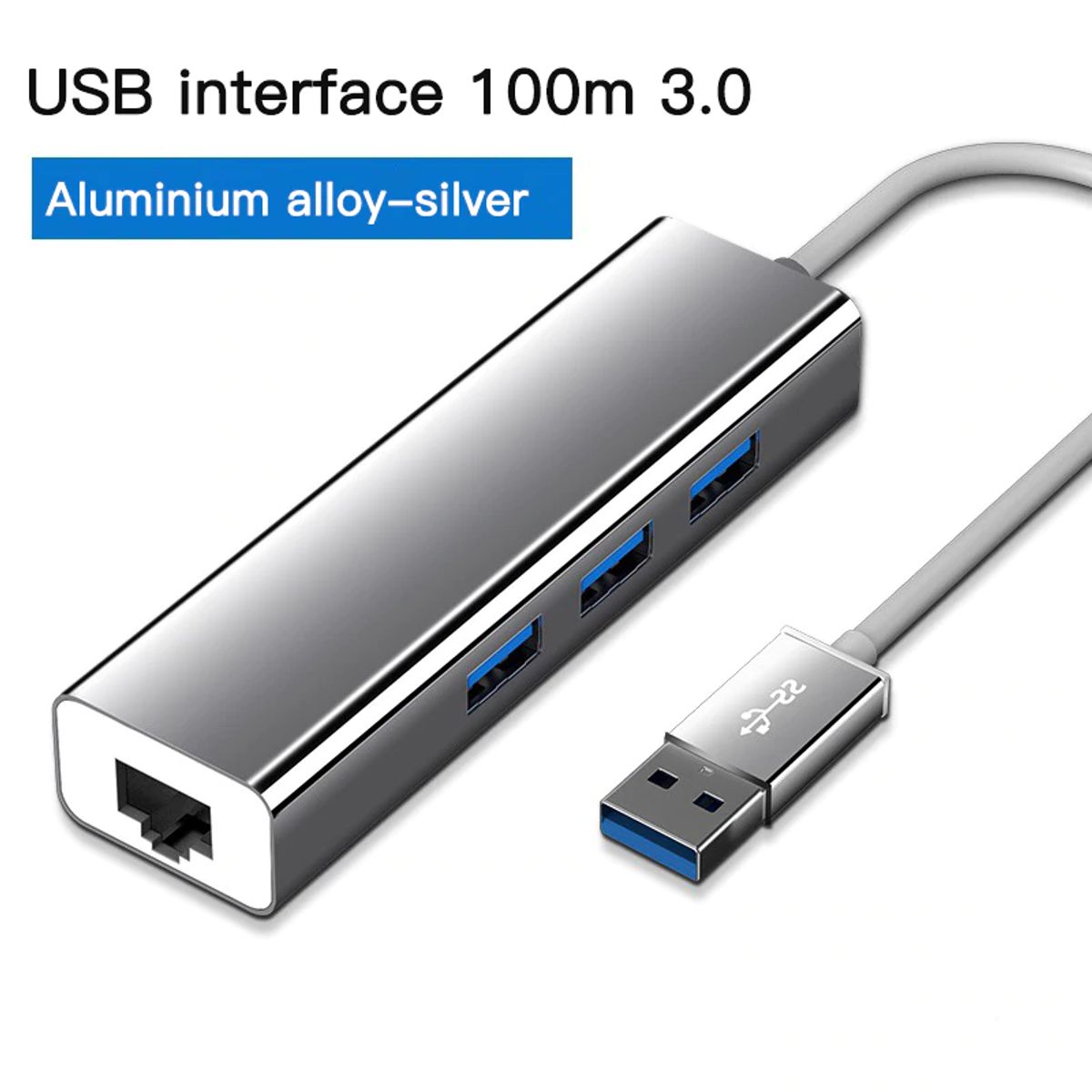 GENERICO - Adaptador de red usb 30 a rj45 ethernet + hub 30 multipuer