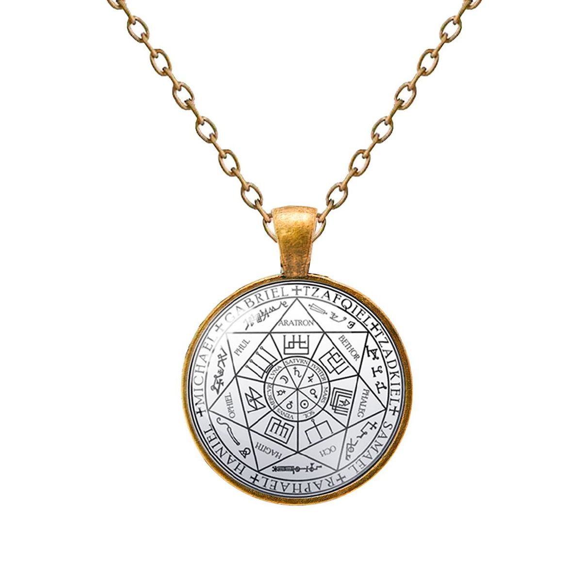 DAYOSHOP - Collar 7 Arcangeles Simbologia Religion Unisex + Estuche