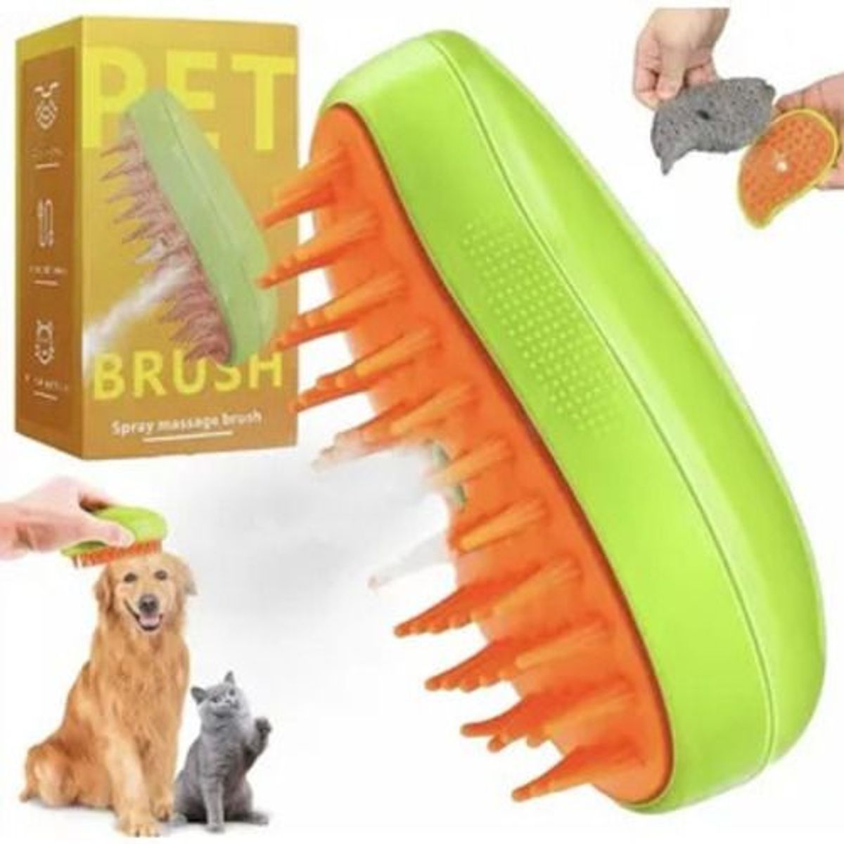 GENERICO - Cepillo peine vapor para mascotas