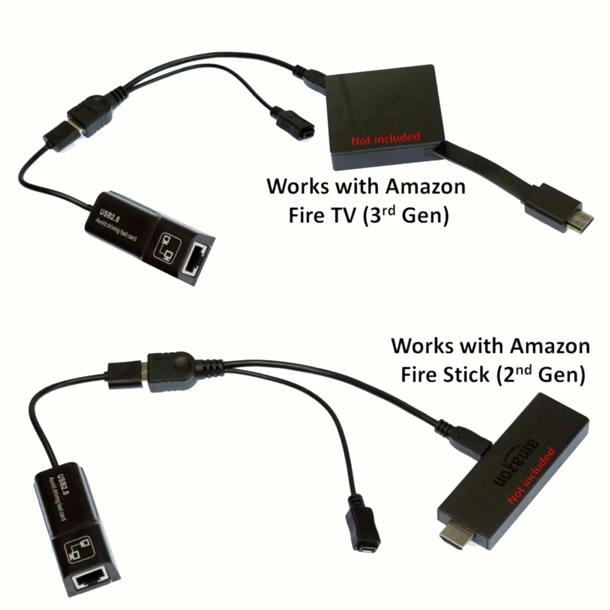GENERICO - Adaptador ethernet USB a rj45 para amazon tv stick Chromecast 2 / 3