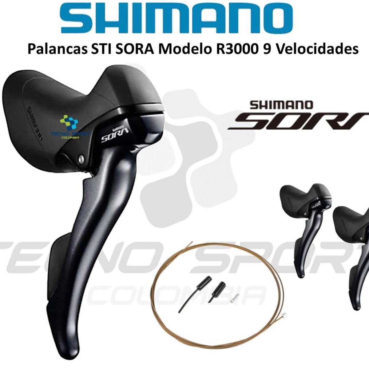SHIMANO - Manillar Shimano Ergopower Sora R3000 9v Palancas Sti Ruta