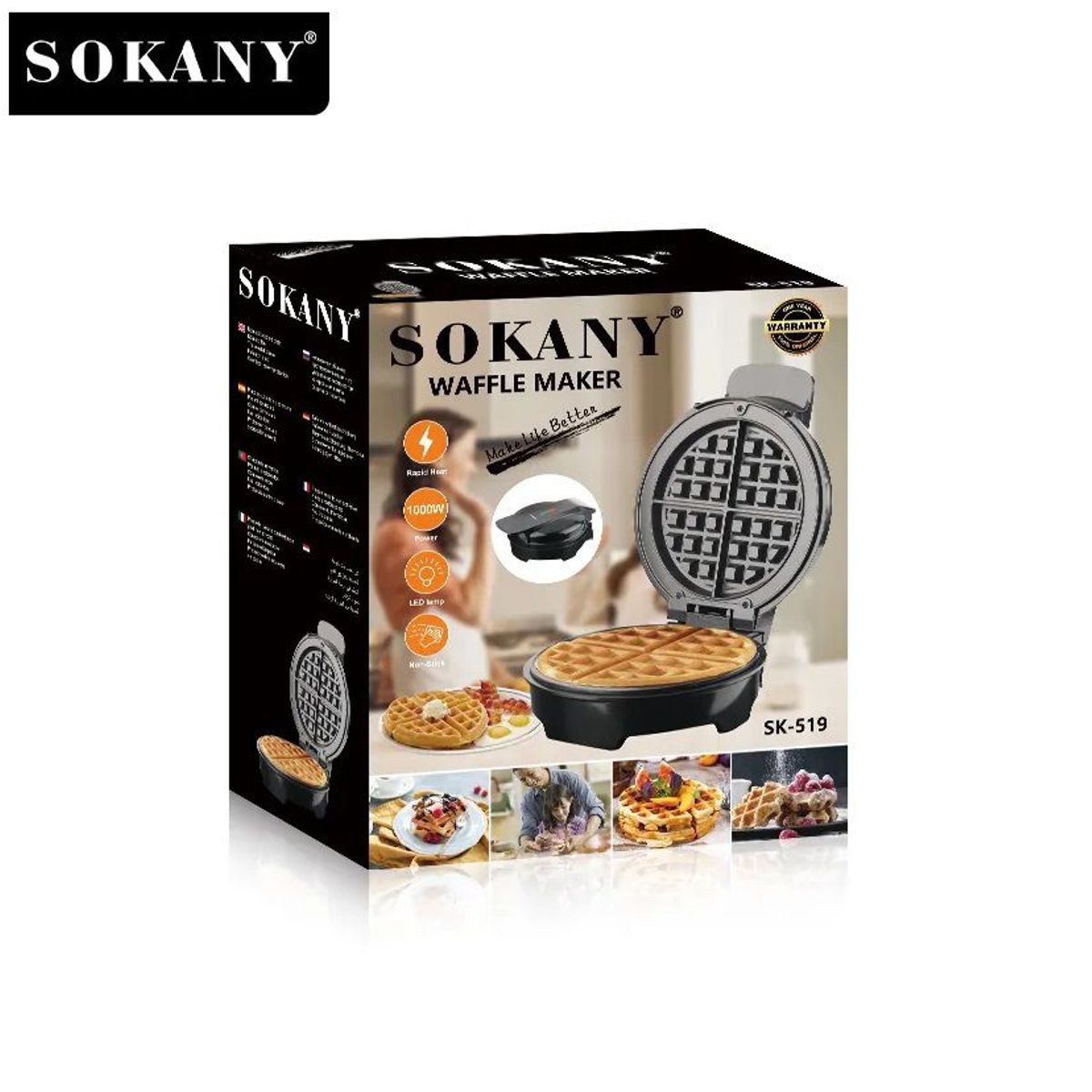 SOKANY - Electrodoméstico Waflera Sokany Potente Sk-519