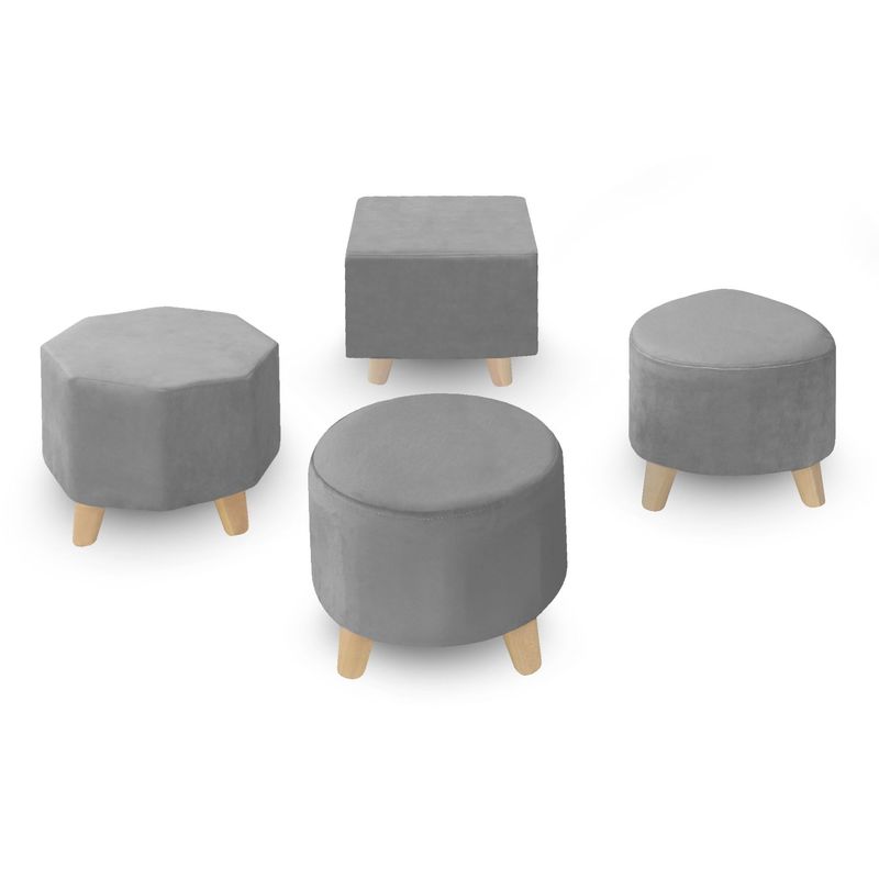 DORMILANDIA - SET X4 PUFF GRIS SÍDNEY