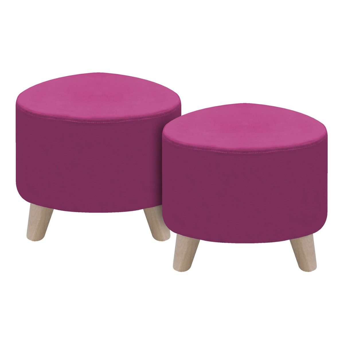 DORMILANDIA - SET X2 PUFF FUCSIA TRIANGULAR SÍDNEY