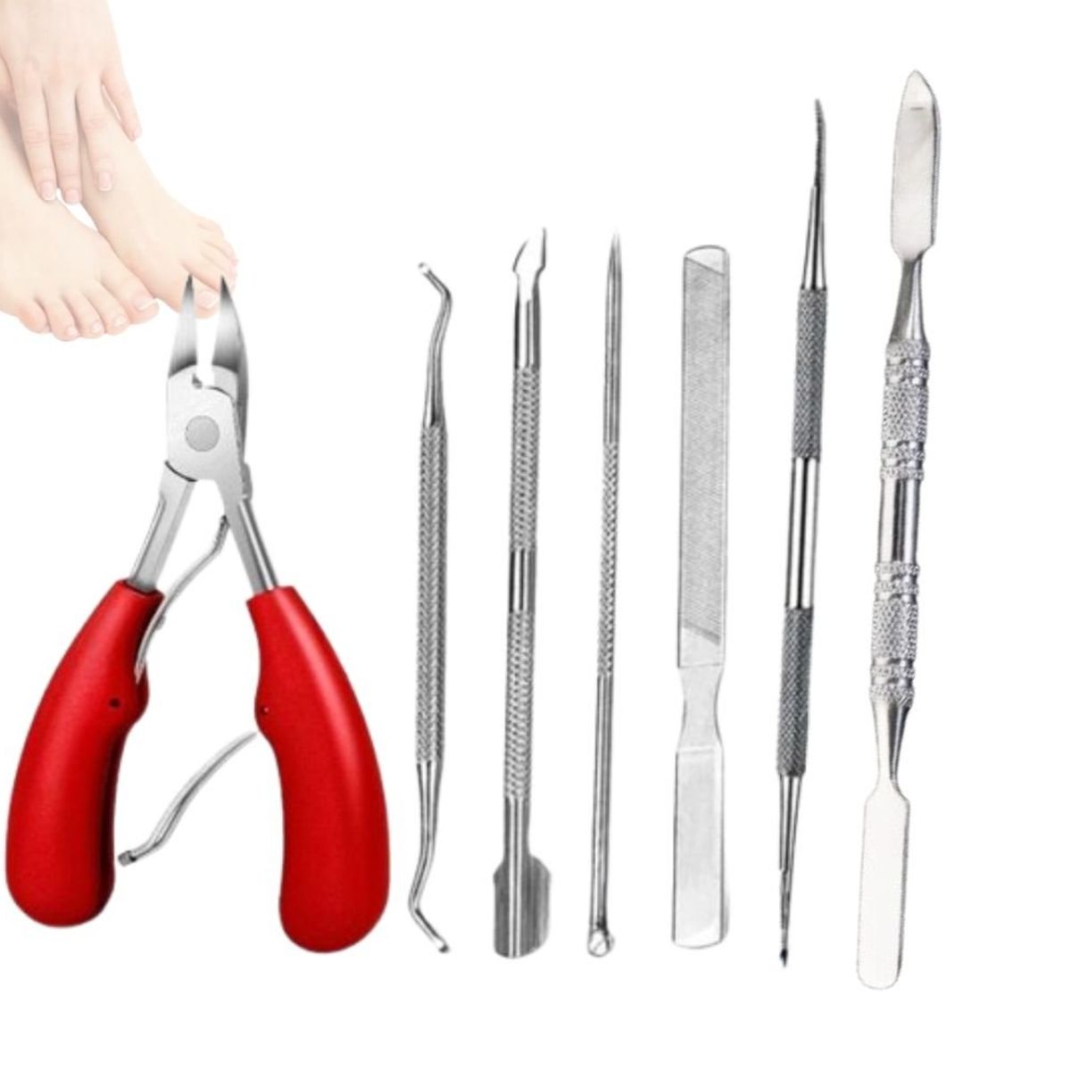 GENERICO - Set 7pcs Uñas Encarnadas gruesa herramientas pedicura