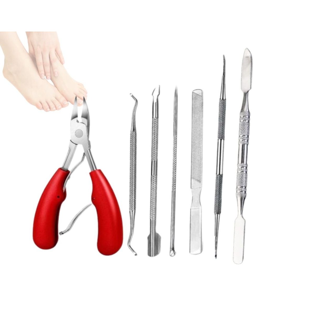 GENERICO - Set 7pcs Uñas Encarnadas gruesa herramientas pedicura