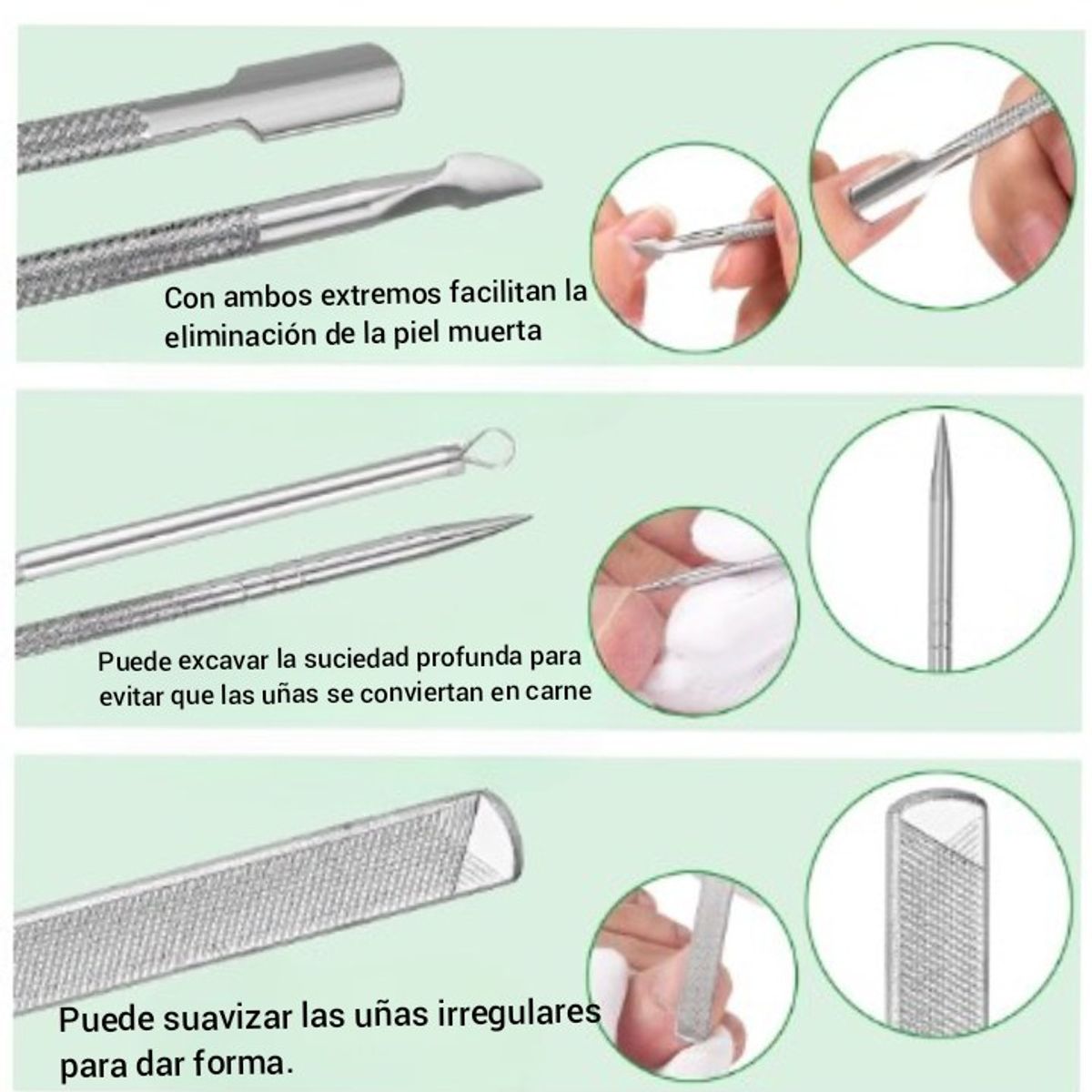 GENERICO - Set 7pcs Uñas Encarnadas gruesa herramientas pedicura