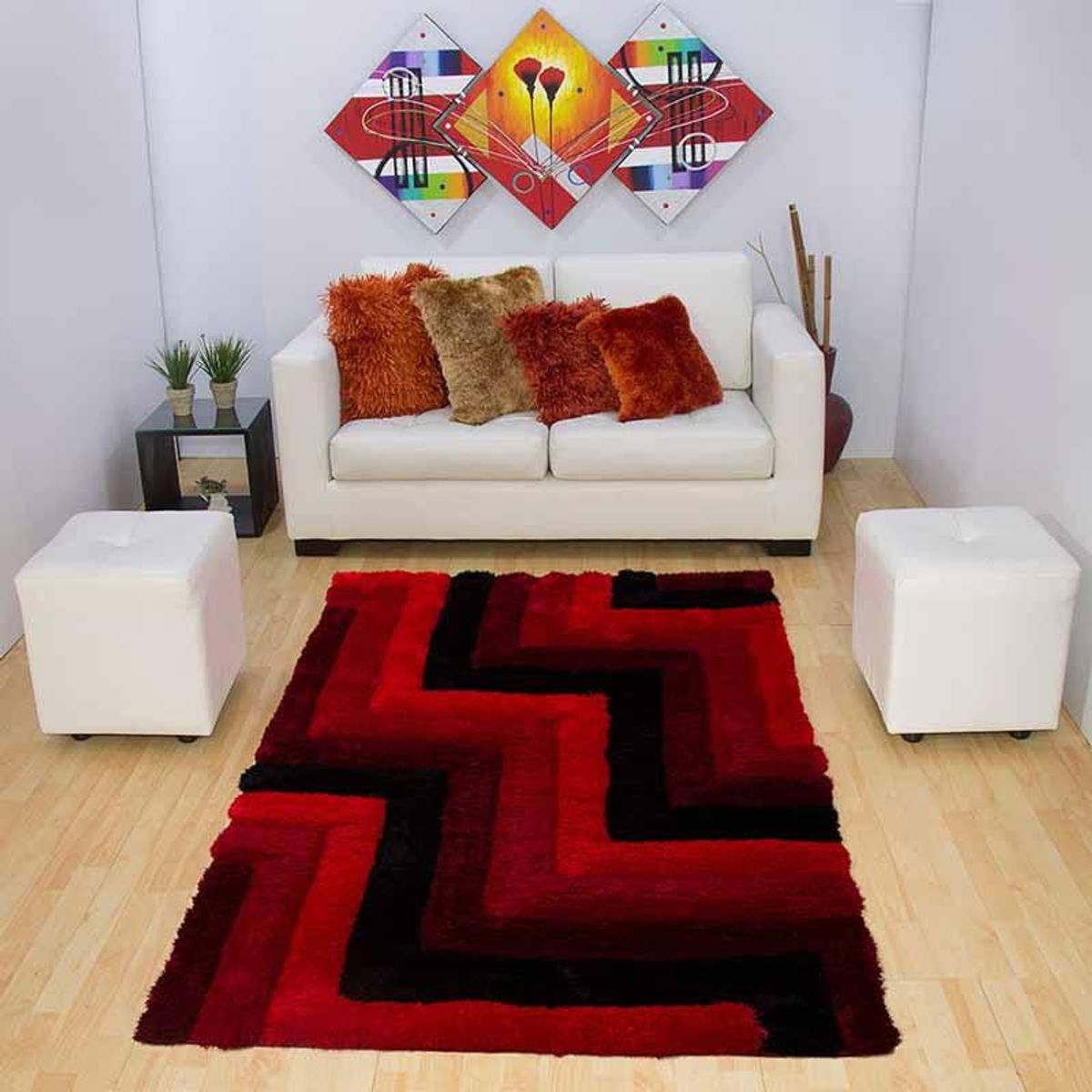 MITAPETE COM - Alfombra Tapete 3D 120 X 170cms Rojo Negro