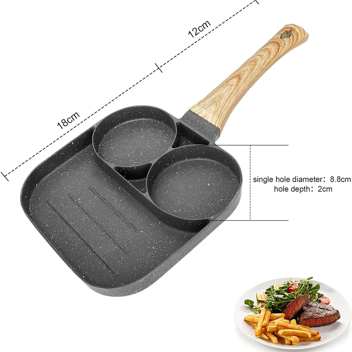 GENERICO - Sartén Antiadherente 3 en 1